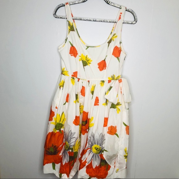 Moulinette Soeurs Floral Dress - White and Orange - Picture 2 of 8